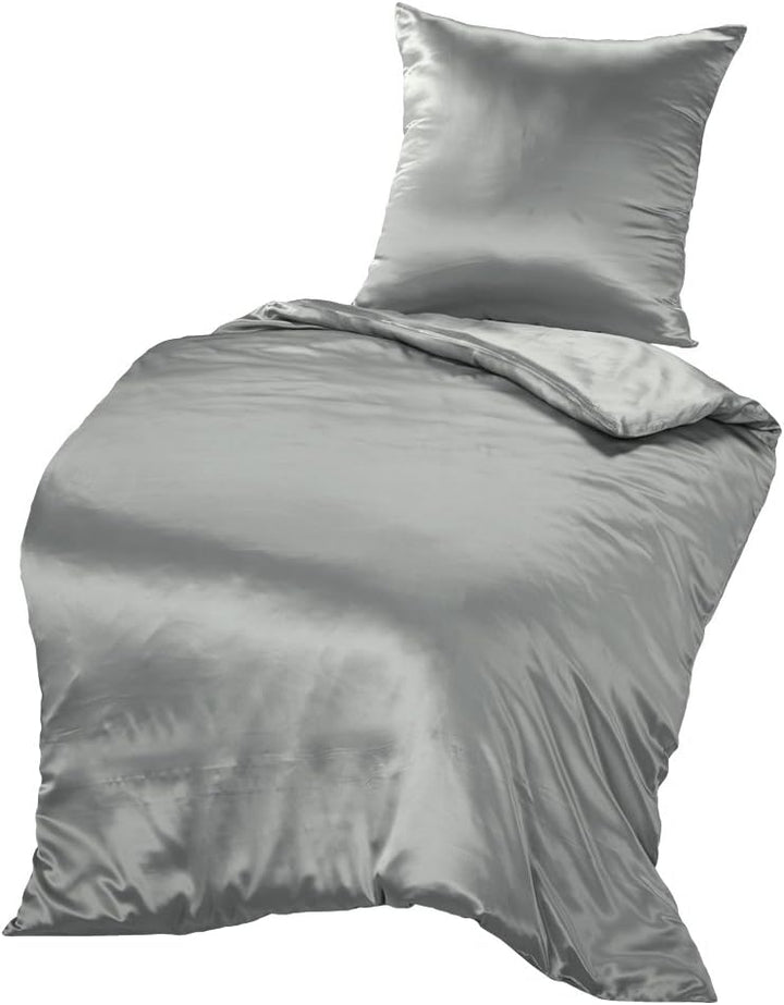 THXSILK Seidenbettwäsche Set 2 teilig, Bettbezug 155x 220 cm und 80 x 80 cm Kissenbezug, Hypoallerge