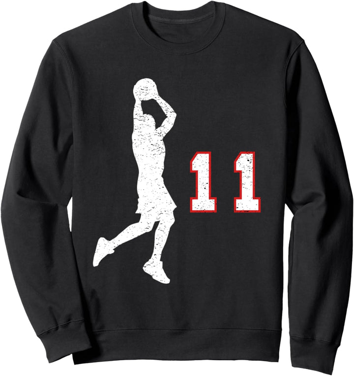 Basketballspieler Geschenk Nummer 11 für Basketballfans Sweatshirt