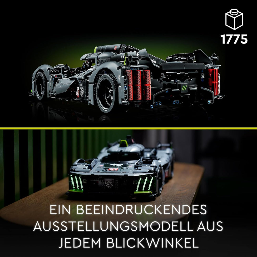 Lego 42156 Technic Peugeot 9X8 24H Le Mans Hybrid Hypercar, legendärer Rennwagen, Modellauto-Bausatz