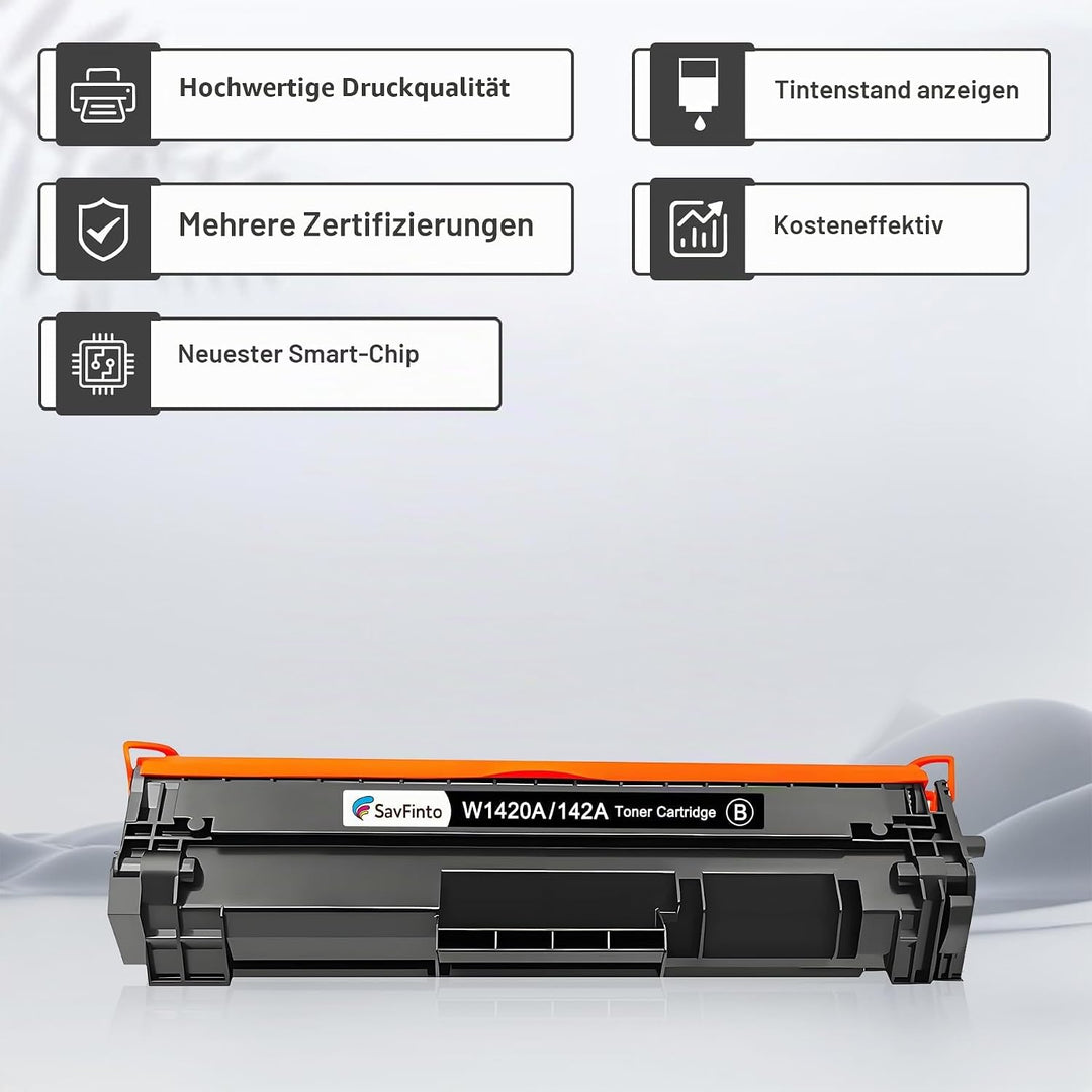 SavFinto 142A (MIT CHIP) Toner Ersatz für HP W1420AX 142X W1420A 142A Kartusche Kompatibel für HP La