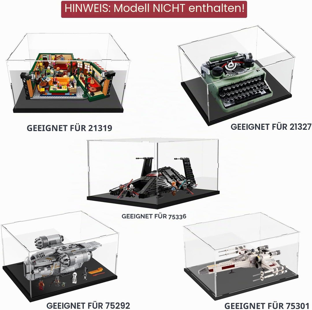 Nynelly Vitrine für Sammlung, Vitrinenbox aus Acryl, Transparent, mit Schwarzer Basis Zum Zusammenba