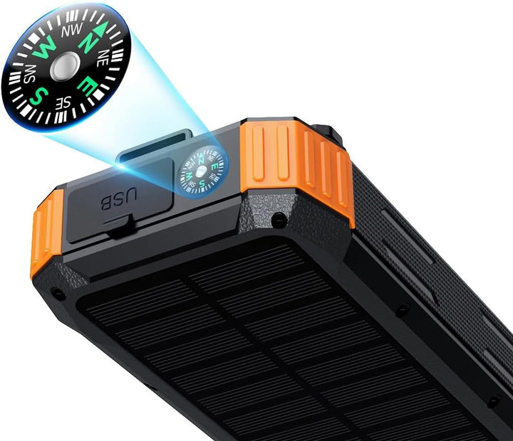 revolt Kurbel Dynamo-Powerbanks: Kurbel-Solar-Powerbank, 20.000 mAh, USB-C PD 20 W, Qi-kompatibel, L