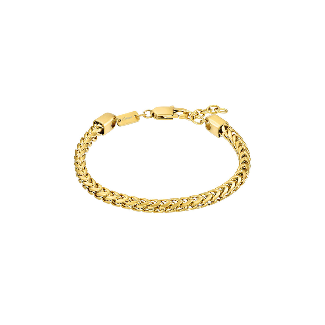 s.Oliver Identarmband Edelstahl Herren Armschmuck, Silber, Kommt in Schmuck Geschenk Box Gold, Gold