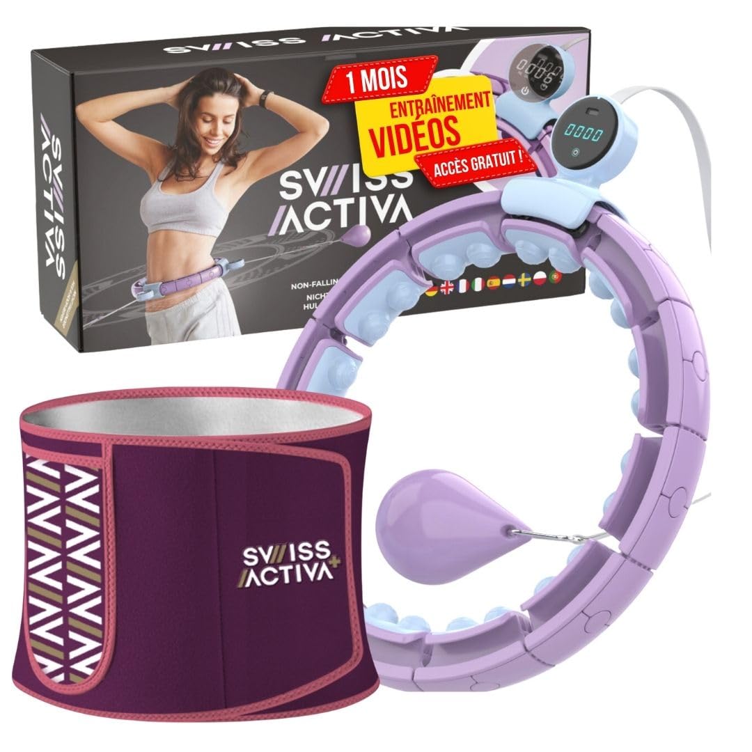 Swiss Activa+ Leiser Hula-Hoop-Reifen mit Taillentrainer S6+ mit Taillentrimmer, S6+ mit Taillentrim