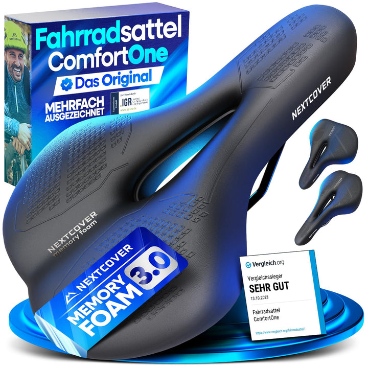 NEXTCOVER® Fahrradsattel mit Memory-Foam 2.0 und [Volume-Air] Federung I maximaler Fahrkomfort I erg