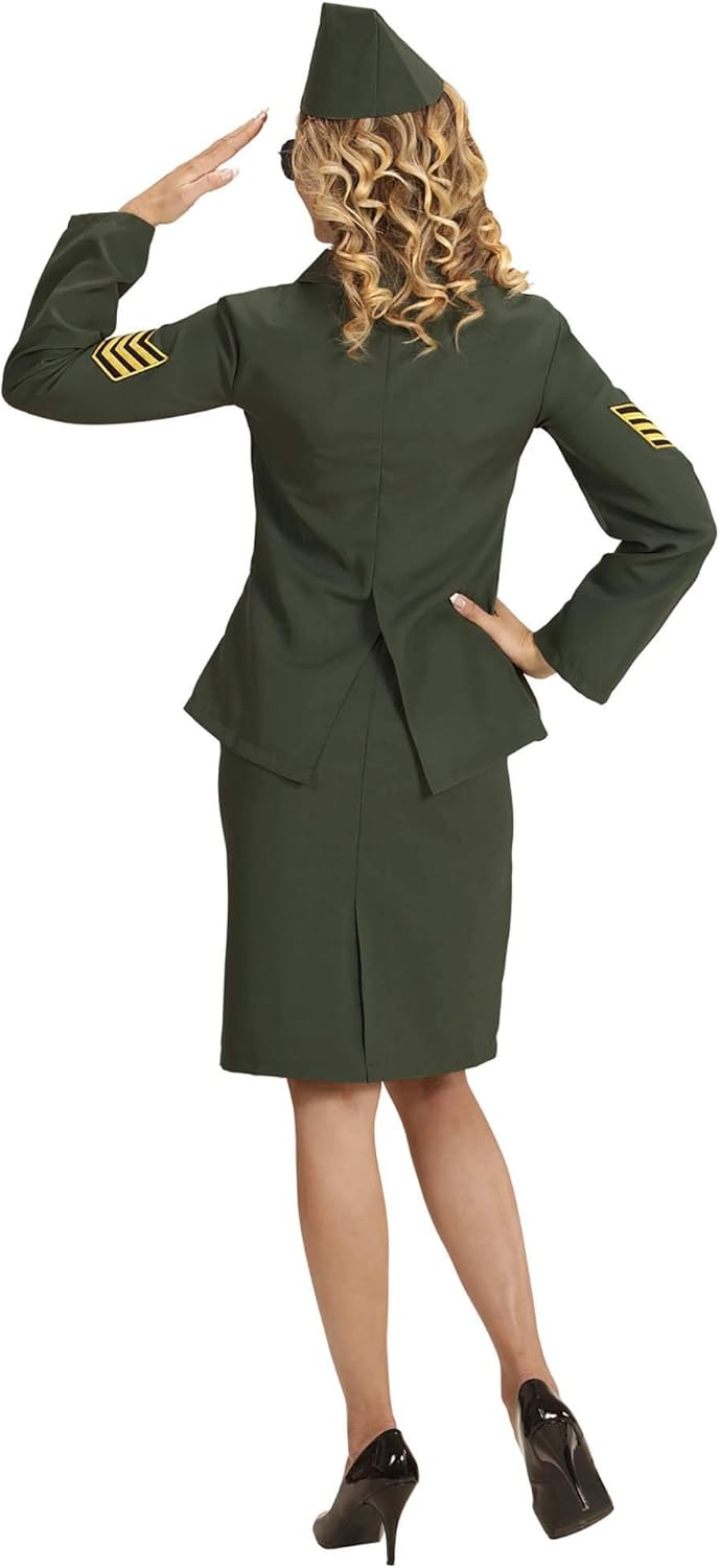 "ARMY OFFICER" (jacket, mock shirt with tie, skirt, sidecap) - (XL), XL