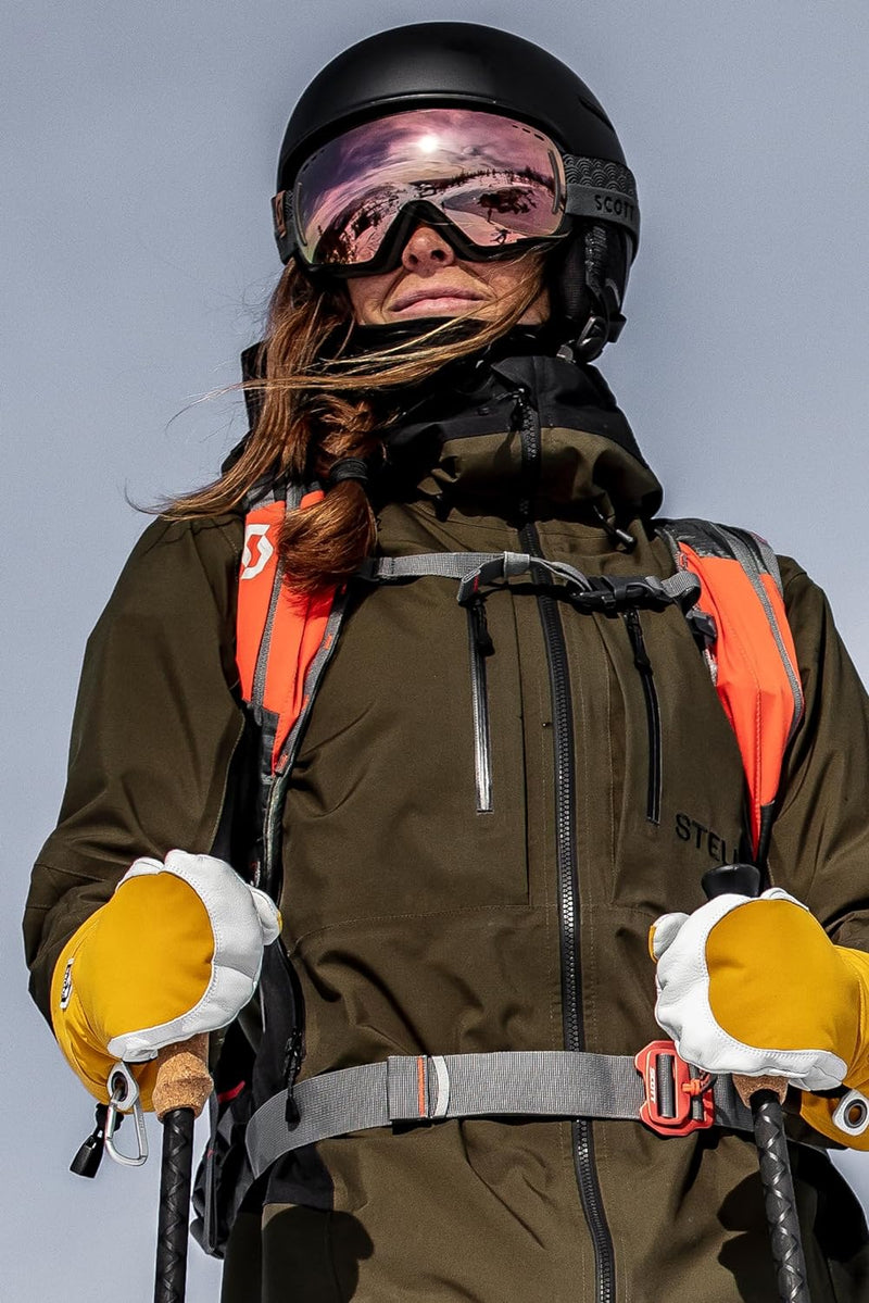 Hestra Heli Skihandschuhe für Damen – klassischer Leder-Schneefäustling zum Skifahren, Snowboarden u