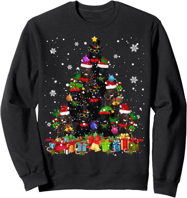 Christmas Tree Newfoundland Funny Santa Elf Newfoundland Dog Sweatshirt