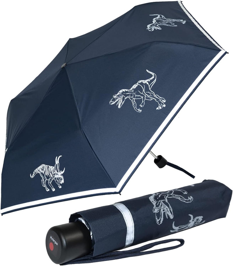 Knirps 4Kids Kinder-Taschenschirm reflective mit Reflexborte und reflektierenden Dinos - Big reflekt