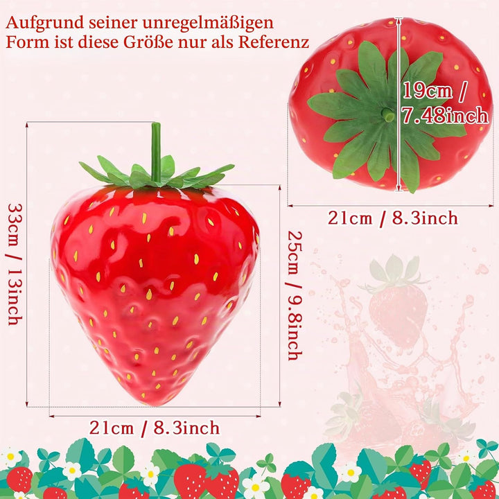 Woration Künstliche grosse rote Erdbeere, übergrosse künstliche Früchte, Simulationsdekoration für Z
