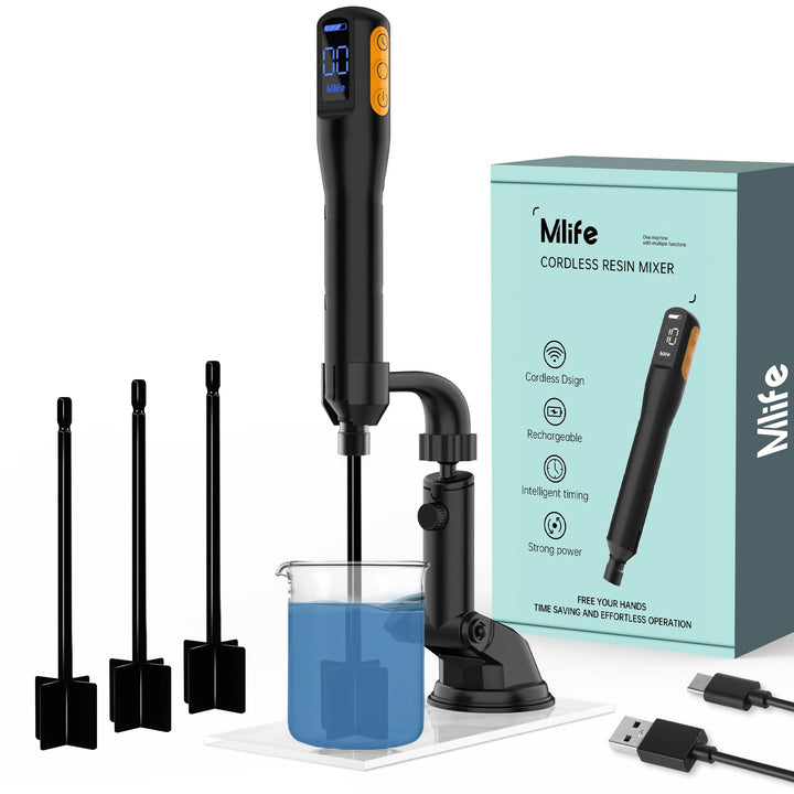 Mlife Upgraded Resin Mixer, Epoxy Resin Electric Stirrer, Paint Mixer & Timed Epoxy Resin Mixer for