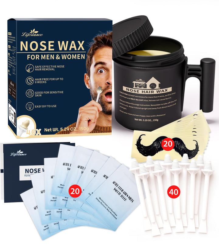 Lifestance Nasenwachs-Set für Männer | 150g Wachs | Nasenhaarwachs-Set mit grosser Kapazität und 40