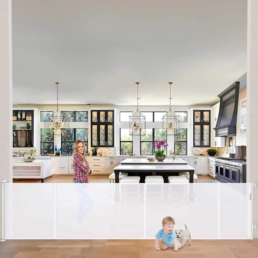 Treppenschutzgitter Ausziehbare für Babys,0-500cm,83cm Hoch Baby Absperrgitter Treppenschutzrollo,Ei