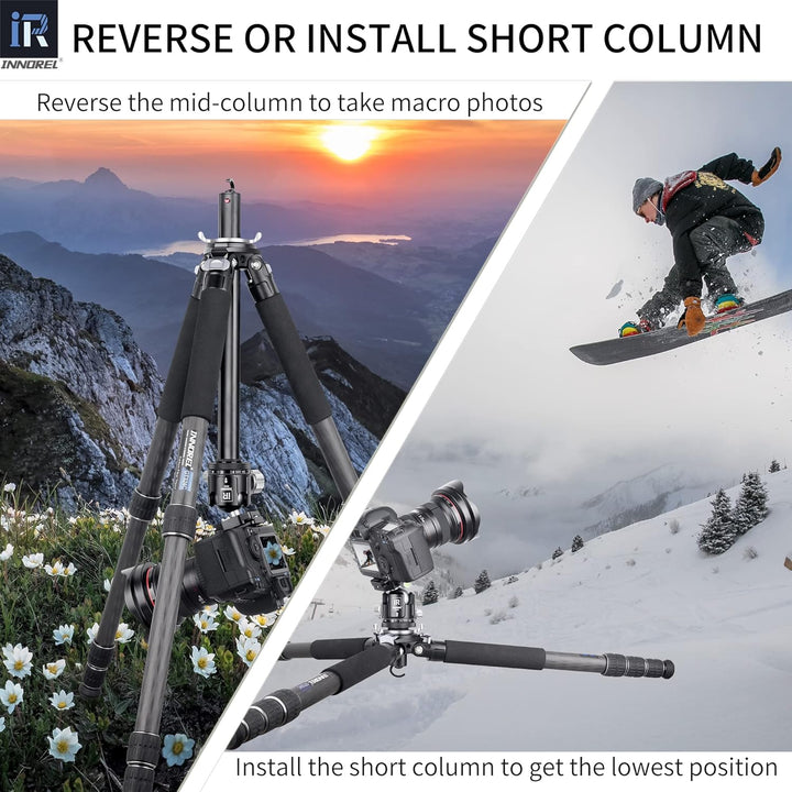 INNOREL GT324C Karbonfaser Professionelles, kompaktes, tragbares Stativ für Digitale DSLR-Kameras, s
