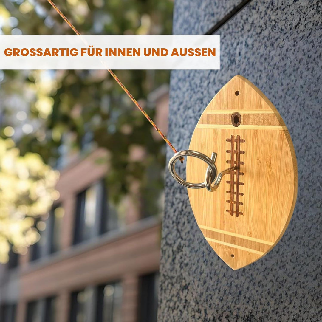 Deluxe Ringwurfspiel für Erwachsene, Indoor oder Outdoor Haken und Ring Spiel, Fussball Geschenke fü
