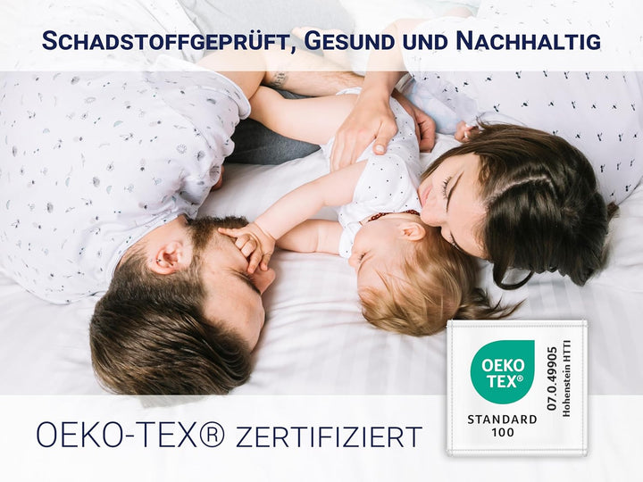 ZOLLNER 12er Set Matratzenschoner - Topper mit praktischen Eckgummis - für Allergiker geeignet – Bau
