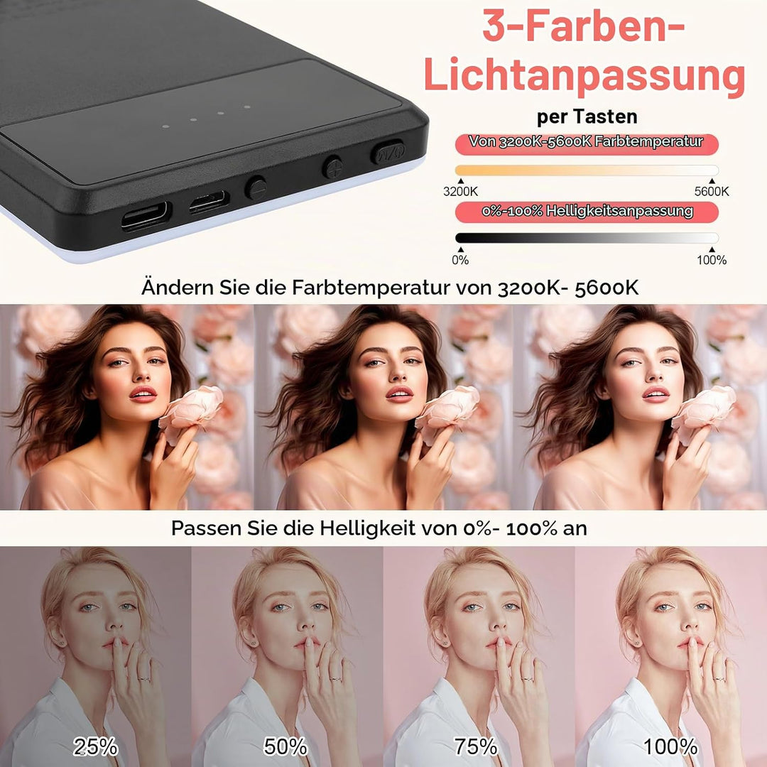 XINBAOHONG Wiederaufladbares Clip-Füll-Videokonferenzlicht, Selfie-Licht für Telefon, Android, Kamer