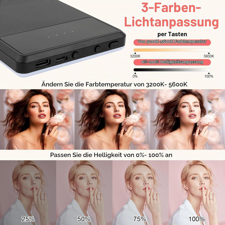 XINBAOHONG Wiederaufladbares Clip-Füll-Videokonferenzlicht, Selfie-Licht für Telefon, Android, Kamer