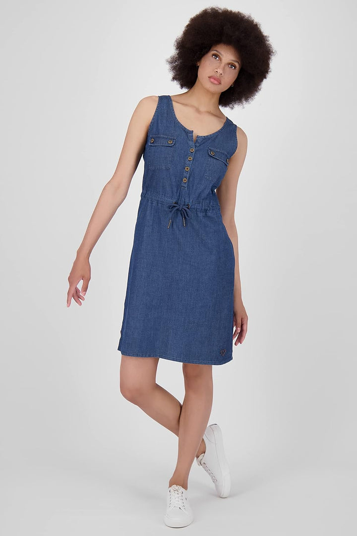 ALIFE and Kickin DorisAK DNM Dress Damen Sommerkleid, Jeanskleid, Kleid XL Dark Denim, XL Dark Denim