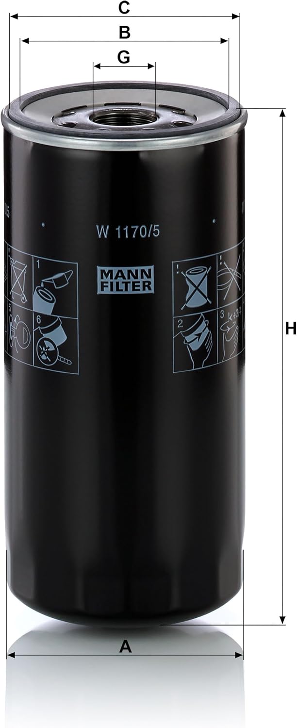 MANN-FILTER W 1170/5 Ölfilter – Für PKW und Nutzfahrzeuge