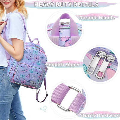 VASCHY Mini Rucksack Damen, Elegant Nylon Klein Rucksack Mädchen Mode Schultasche Casual Daypack for