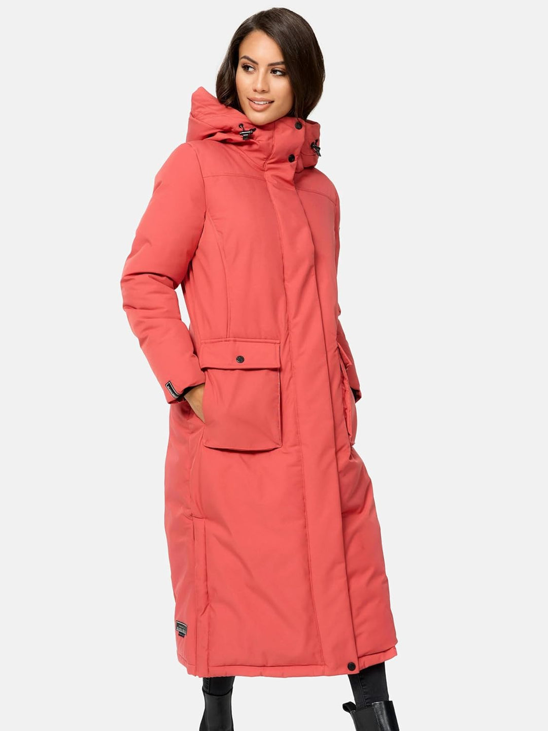 Navahoo Damen Wintermantel Warmer Mantel extralang mit Kapuze Wolkenfrost XIV XS-XXL XXL Rouge, XXL