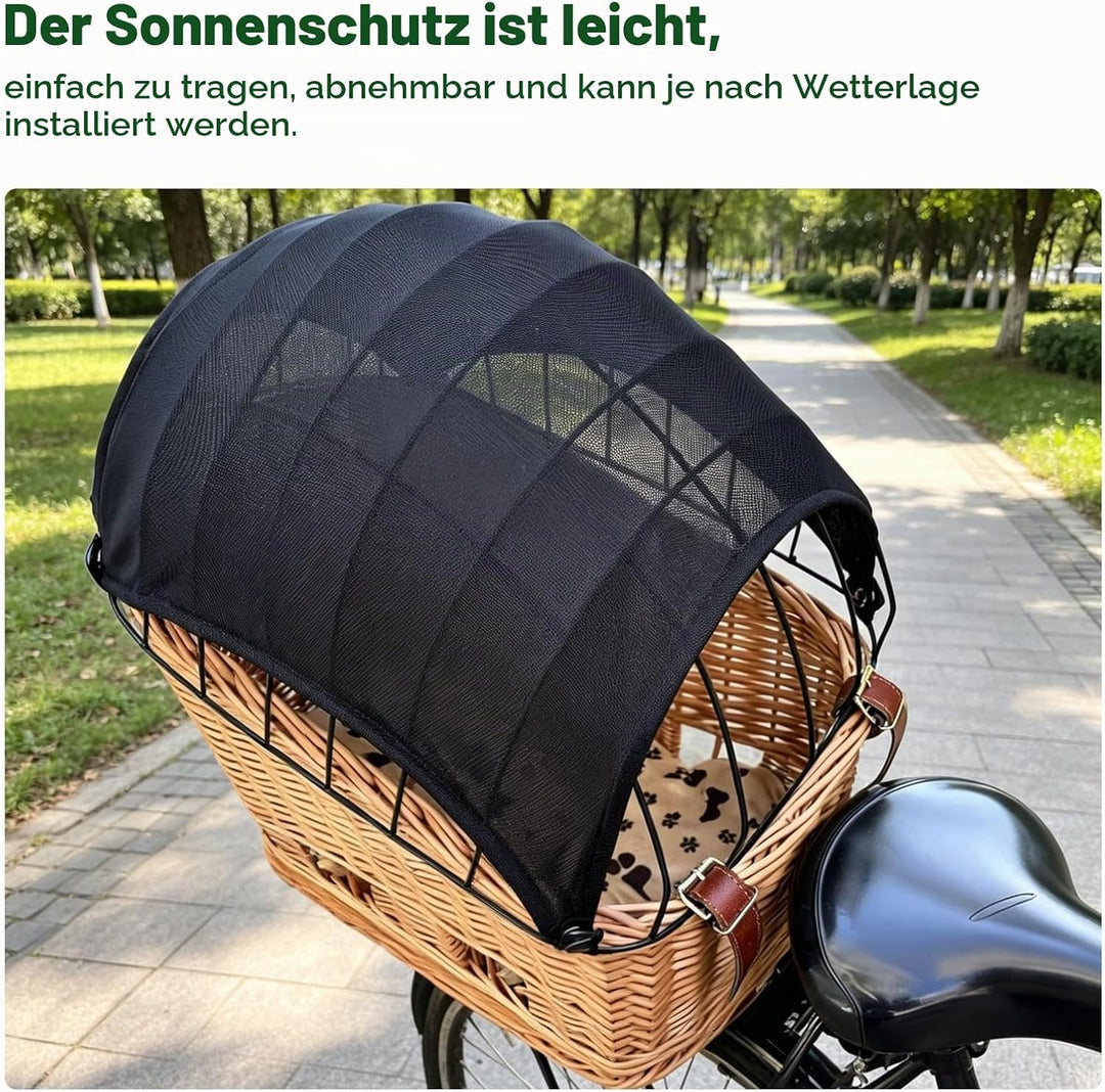 Fahrradkorb Abdeckung, atmungsaktives Sonnensegel für Hundefahrradkorb hinten, Wind und staubdicht,