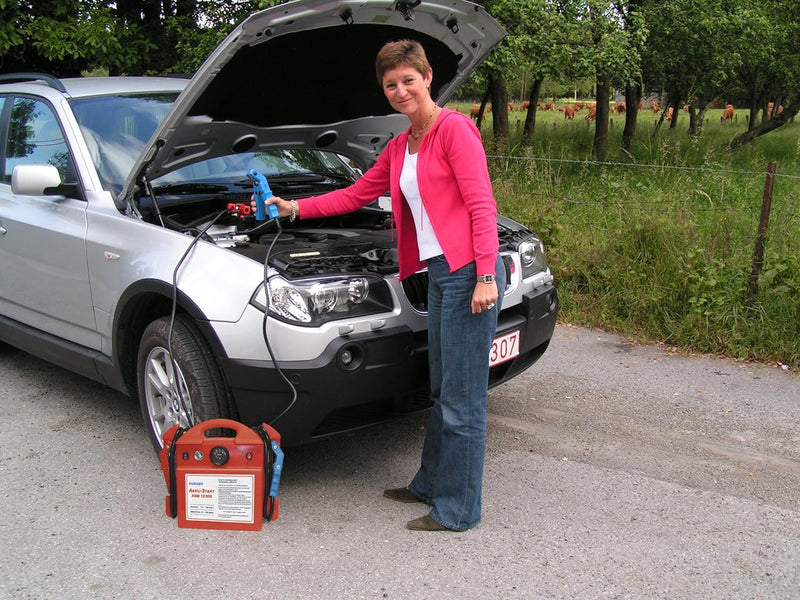 KUNZER ASM 12/500 Akku-Start tragbar 12V 1500/500 A – Startgerät mit austauschbarer AGM Batterie auf