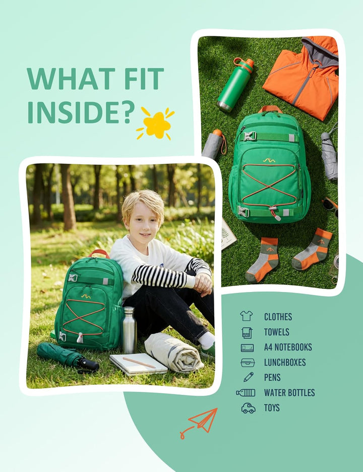 Mountaintop 18L Kinderrucksack Mädchen Jungen für Schule Wandern | Schulrucksack Schultasche mit Bru