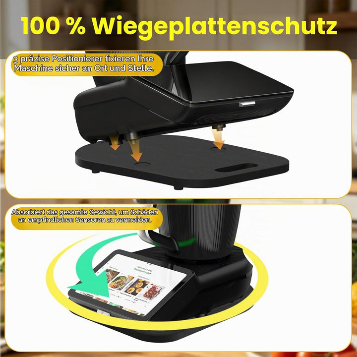 Gleitbrett für Thermomix TM7 mit 360° Lenkrollen, Beweglich in Alle Richtungen &amp; Waagenschutz, Rollb
