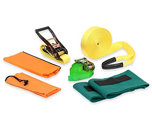 Betzold Sport - Slackline-Set 15 Meter - Balancier-Seil für Kinder und Anfänger NoColor Einheitsgrös