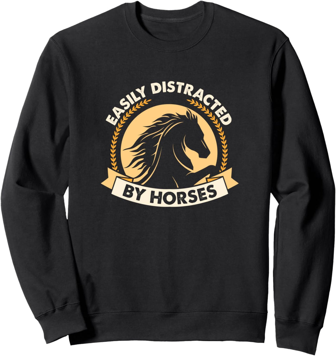 Leicht von Pferden abgelenkt Grafik für einen Reiter Sweatshirt