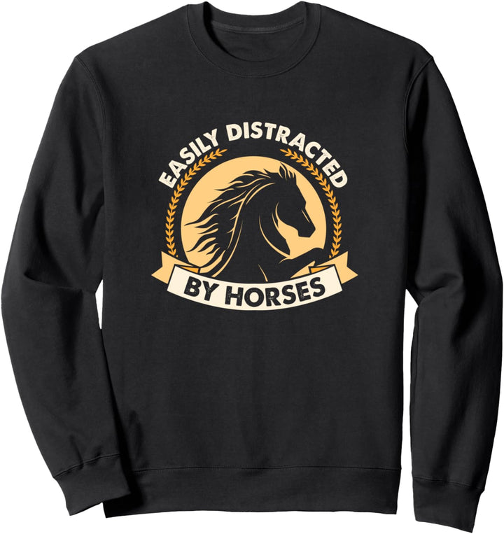 Leicht von Pferden abgelenkt Grafik für einen Reiter Sweatshirt