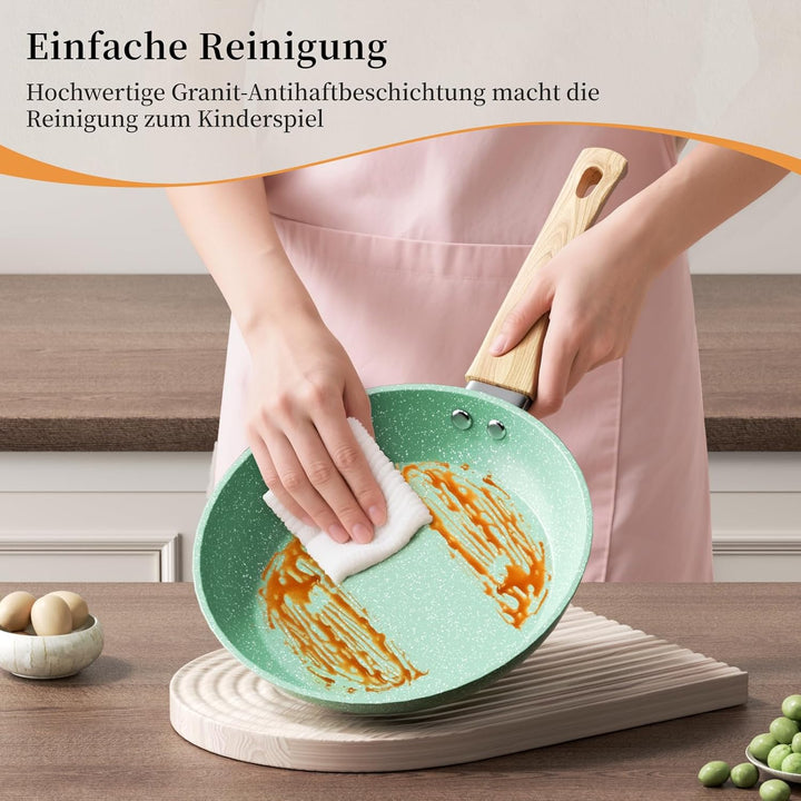 Innerwell Antihaft Bratpfanne 20cm, Pfannen Klein Induktion, Granit Antihaft Beschichtung, PFOA Frei