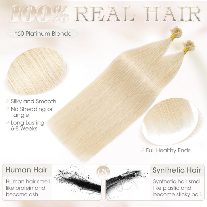 Elailite Bondings Extensions Echthaar Haarverlängerung Keratin 35cm 40g U Tips Haarverlängerung Haar