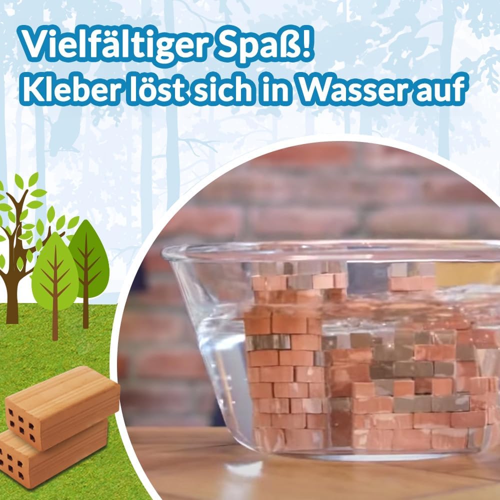 Trefl – Brick Trick: Haus/House - Bauen mit Ziegeln, EKO Echte Ziegelsteine, 290 Ziegel, für Kinder