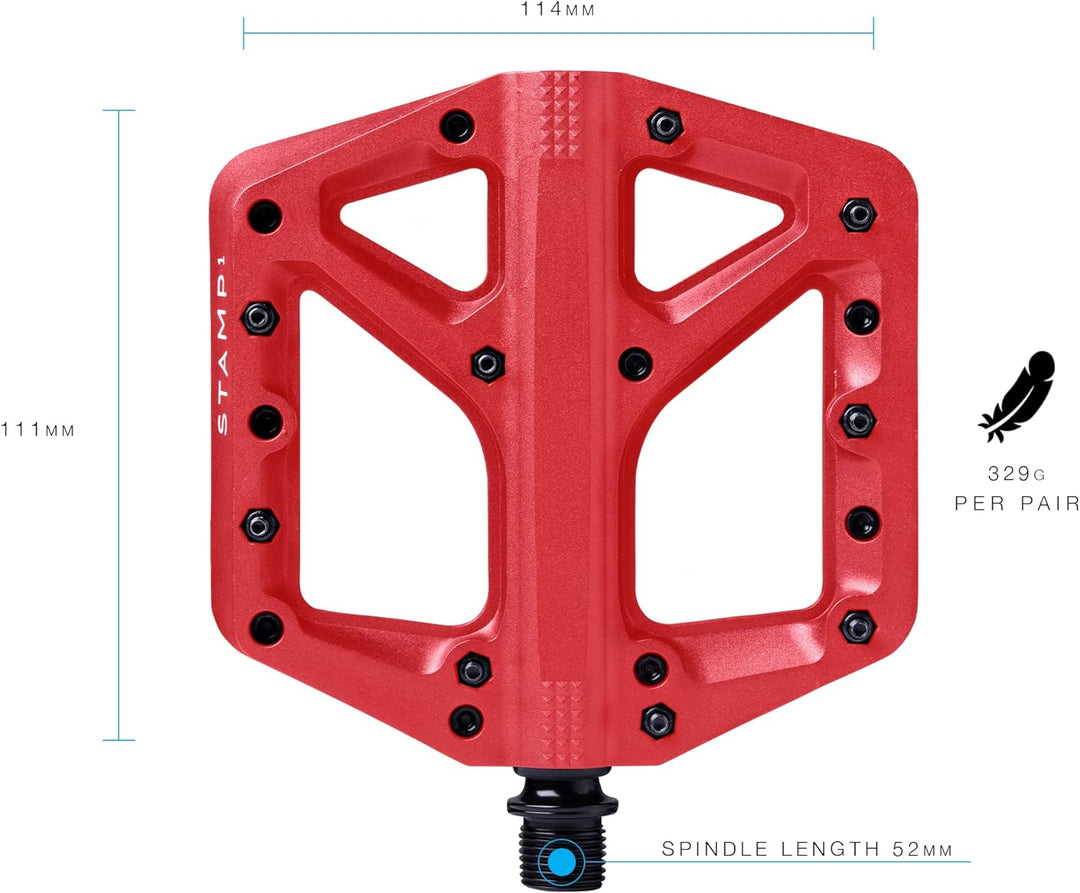 Crankbrothers Stamp Flat BMX/MTB Fahrradpedal – Plattform-Fahrradpedal, minimales Profil, Verstellba