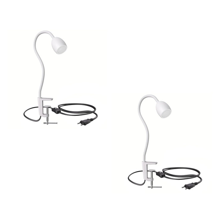 ledscom.de GU10 Klemmlampe KLUK mit Schwanenhals, weiss inkl. GU10, weiss, 6,74W je 630lm, 2 Stk. 2