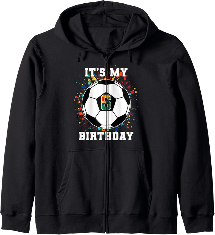 Kind 6 Jahre alt Fussball Geburtstag 6. Geburtstag Fussball Kapuzenjacke