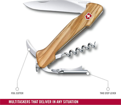 Victorinox Schweizer Taschenmesser Wine Master, Kellnermesser, Multitool, 6 Funktionen, Feststellkli