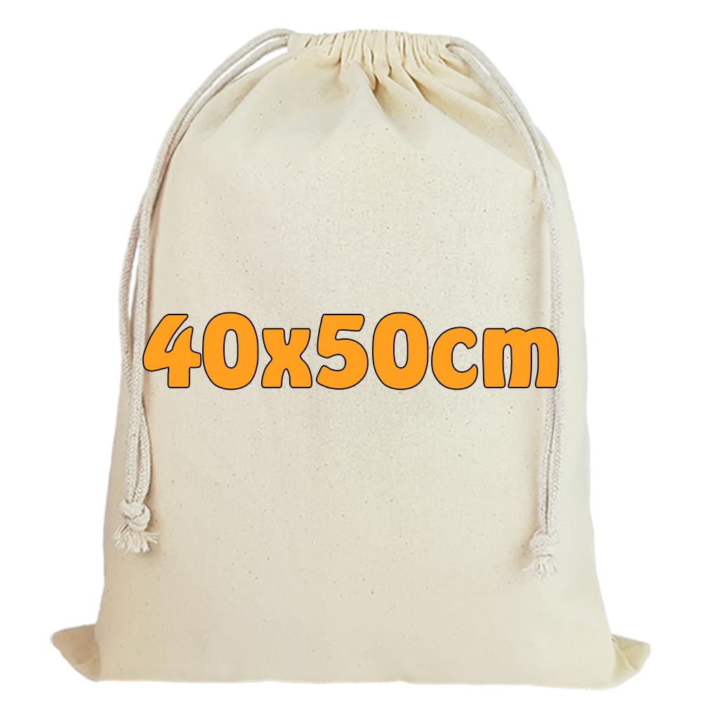 Cottonbagjoe Grosser Baumwollbeutel 40x50 cm | Nachhaltiger Stoffbeutel mit Kordelzug | Ideal zur Au