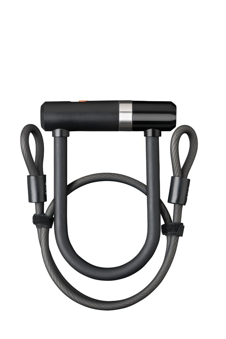 AXA Newton 150 Bügelschloss – Länge 15 cm – mit Schlaufenkabel – Kabellänge 100 cm – Sicherheitsstuf