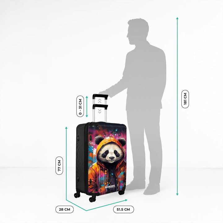 NoBoringSuitcases.com® Koffer XL Gross 77x51.5x28 cm Reisekoffer mit 4 Rollen Leicht Trolley Hartsch