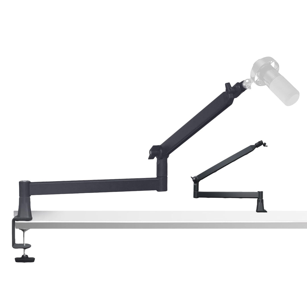 Mikrofon-Boomarm, flaches Mikrofonarm-Stativ mit Tischklemme, Schraubenadapter, versteckten Kabelfüh