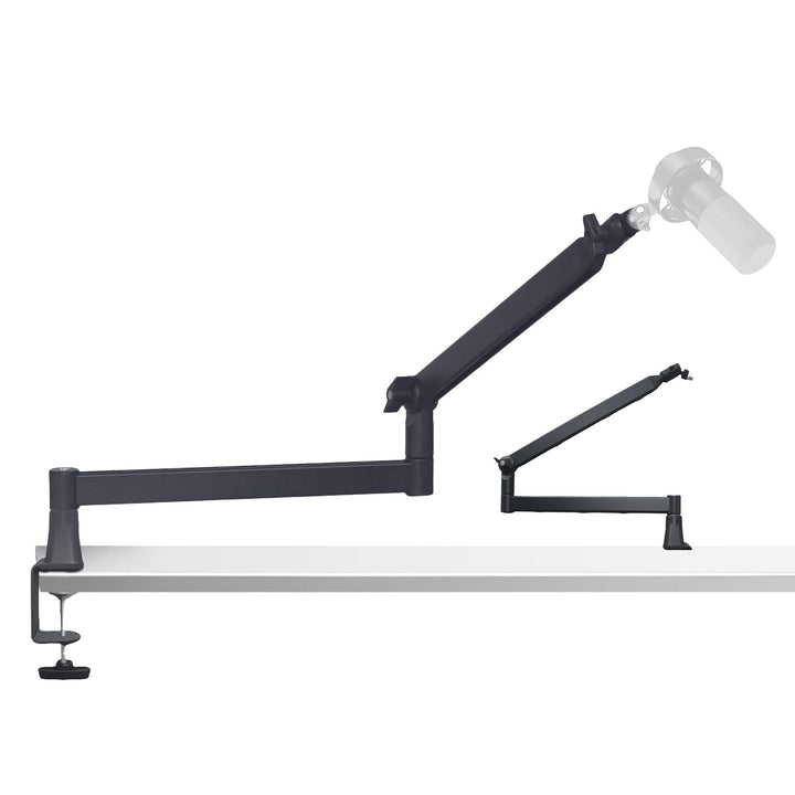 Mikrofon-Boomarm, flaches Mikrofonarm-Stativ mit Tischklemme, Schraubenadapter, versteckten Kabelfüh