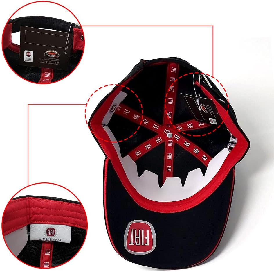 Fiat Unisex Visier, Fiat 21239 Kappe mit gebogenem Visier schwarz, Einheitsgrösse EU