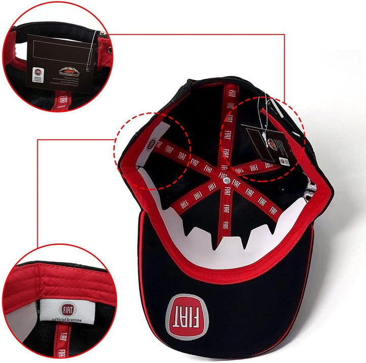 Fiat Unisex Visier, Fiat 21239 Kappe mit gebogenem Visier schwarz, Einheitsgrösse EU