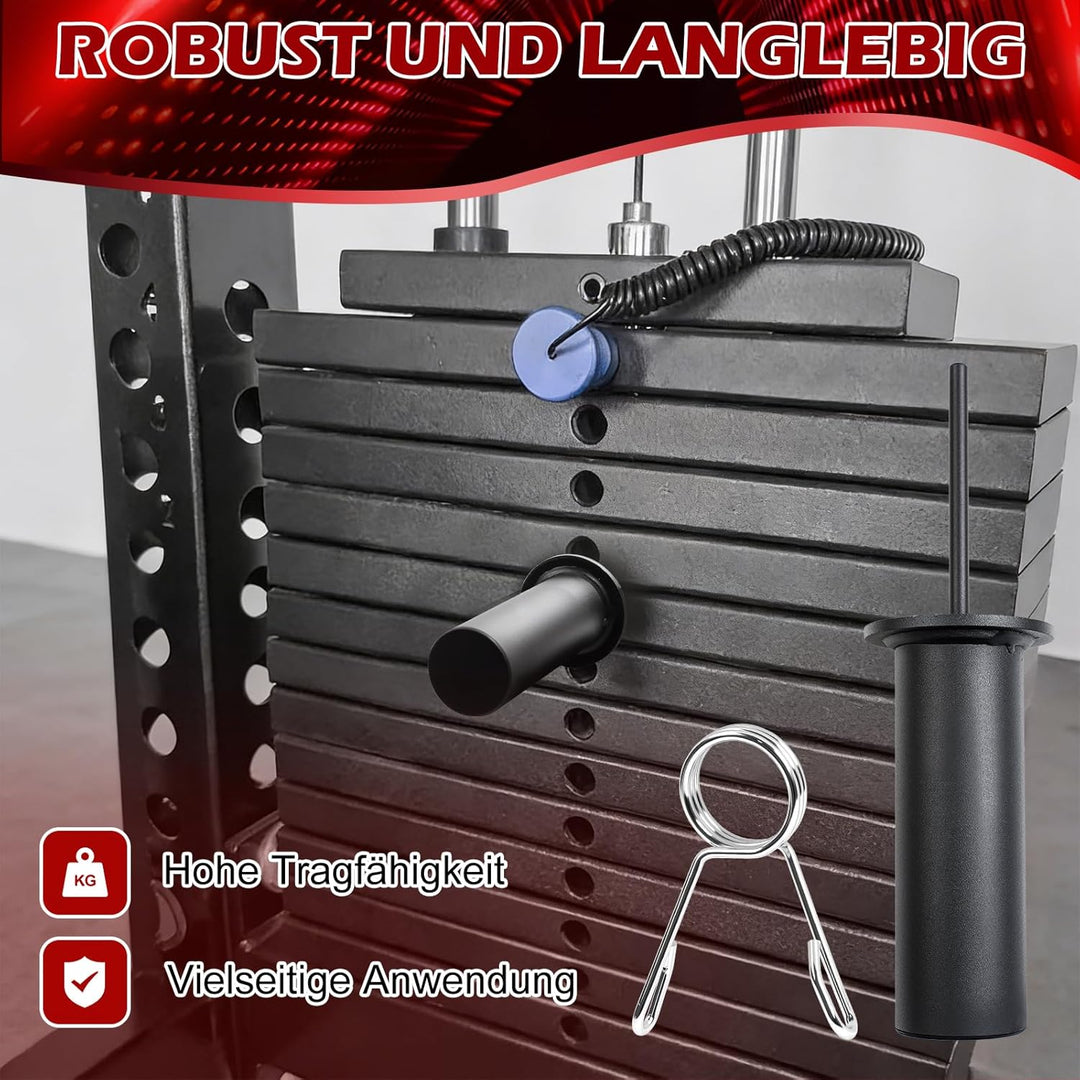 Gym Pin für Zusatzgewicht Ersatz Gewicht Pin, Gym Weight Stack Slide Pin mit Federclip, 8mm x 110mm