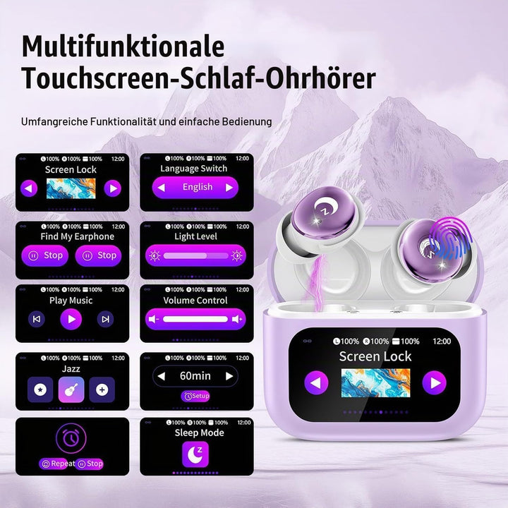 Bluetooth Kopfhörer, Mini 48 Std Schlafkopfhörer Bluetooth 5.4 mit Touchscreen, 2026 Neue in Ear Kop