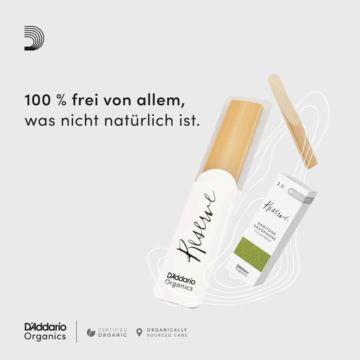 D'Addario Organisch Reserve Soprano Saxophon-Stimmzungen - Saxophonrohre - Das erste und einzige Bio